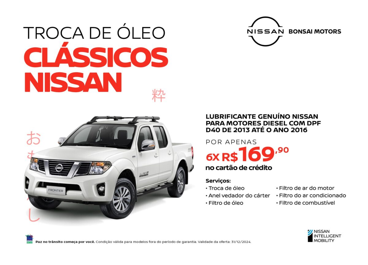 Troca de óleo clássicos Nissan Frontier D40