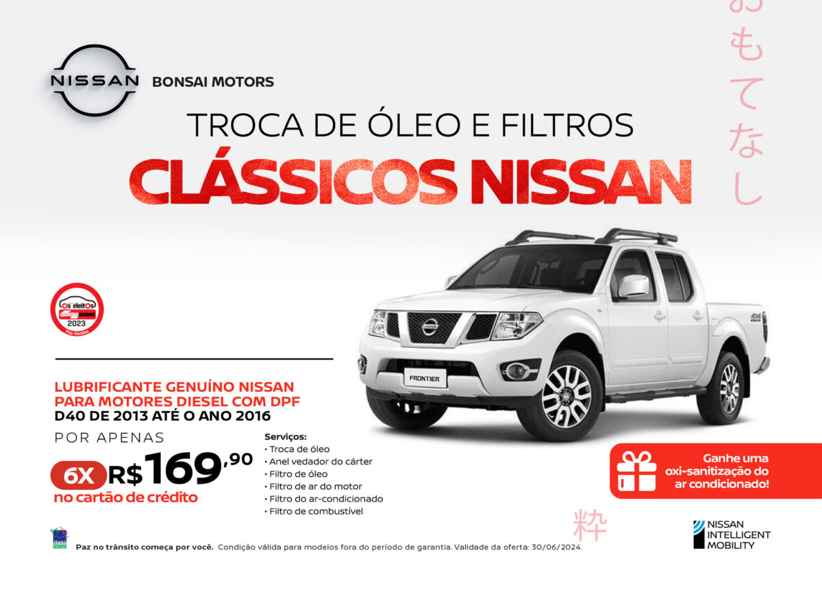 Troca de óleo e filtros clássicos Nissan Frontier D40